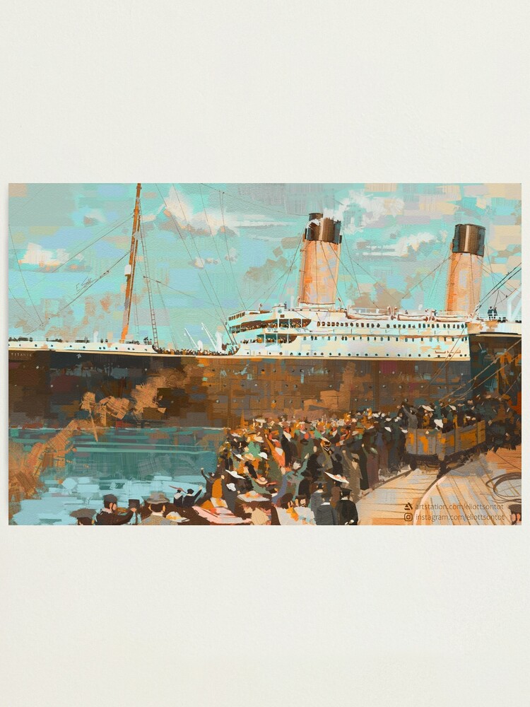 RMS Titanic leaving Southampton - Painting by Eliott Sontot
