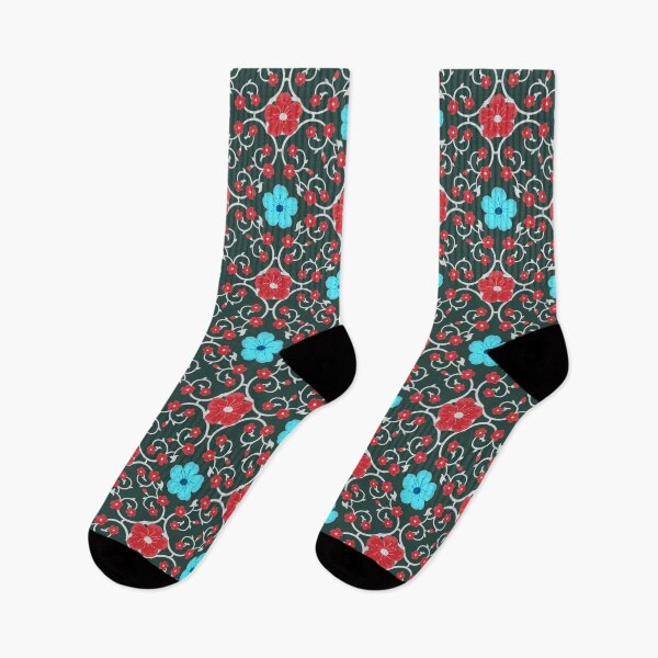 Item preview, Luxury Aqua and Red Flowers designed and sold by hatimelhag.