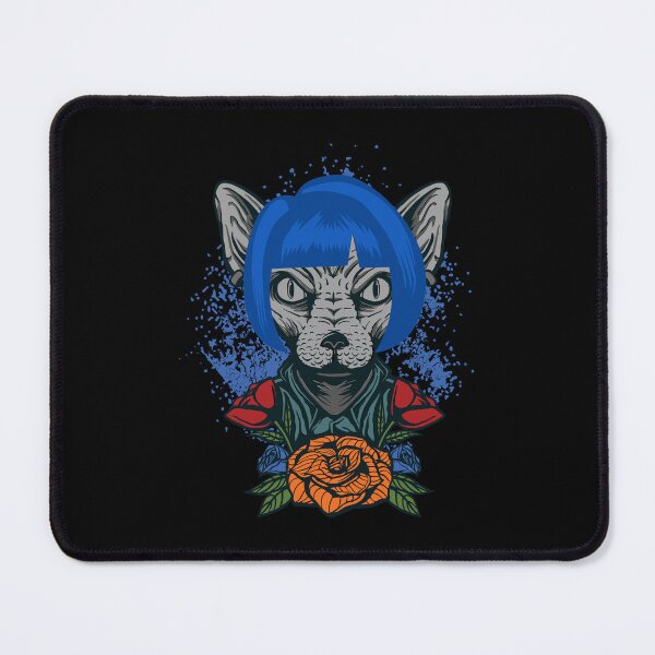 Item preview, Cat with Wig , funny and cute hairless cat with blue wig designed and sold by Magicalair.