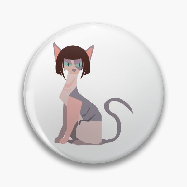 Item preview, Cat with Wig , funny and cute hairless cat with brown wig designed and sold by Magicalair.