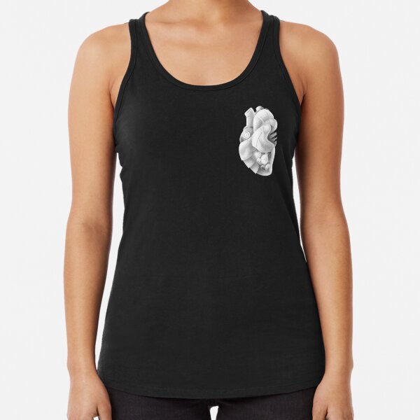 The Steam War Grayscale Heart Racerback Tank Top