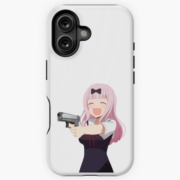 Artikel-Vorschau von Chika Fujiwara hält ein Anime-Mädchen mit einer Waffe, designt und verkauft von MichaMichou.