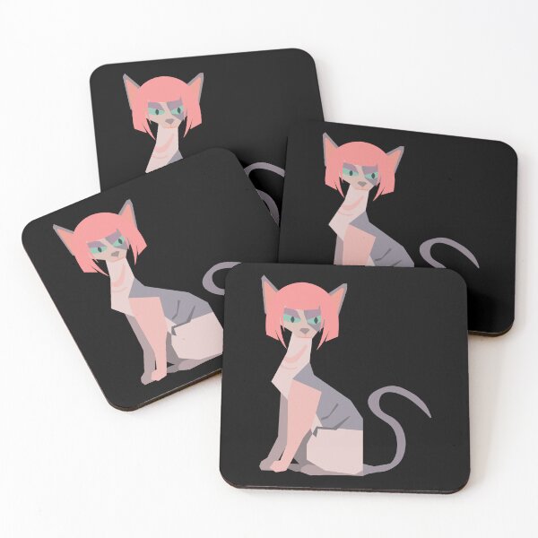 Item preview, Cat with Wig , funny and cute hairless cat with pink wig designed and sold by Magicalair.