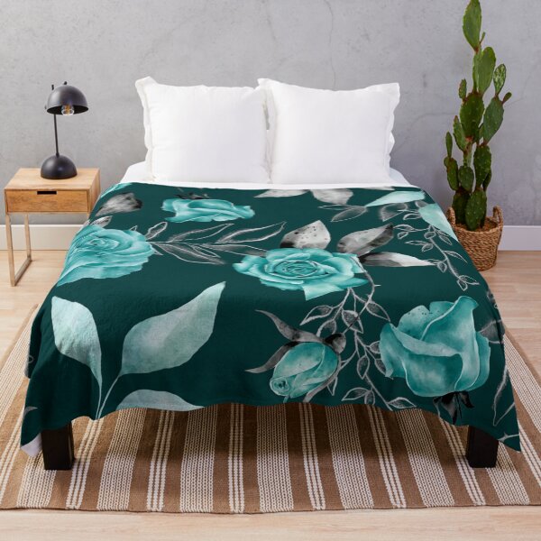 Item preview, Teal Blue Roses watercolor beauty designed and sold by Orianah.