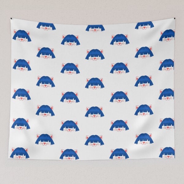 Item preview, Cat with Wig , funny cat in a blue hair designed and sold by Magicalair.