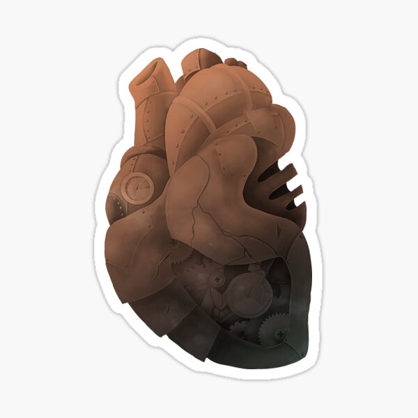 The Steam War Gradient Heart With Background Sticker