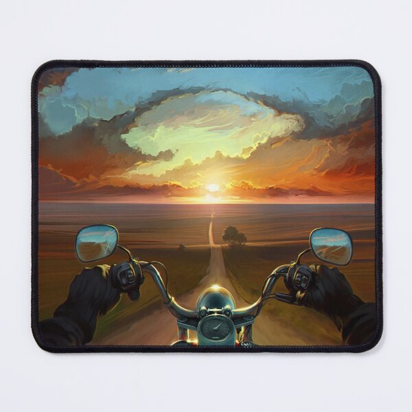 Item preview, Motorcycle Solo Travel Road Trip Painting Landscape Freedom designed and sold by CanvasKnight.