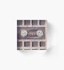 Old school vintage cassette lookalike stone Acrylic Block