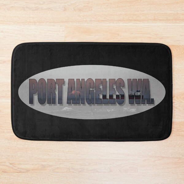 Item preview, Black and White background Sunset over Port Angeles WA. and Mt. Baker designed and sold by Jason Mosley.