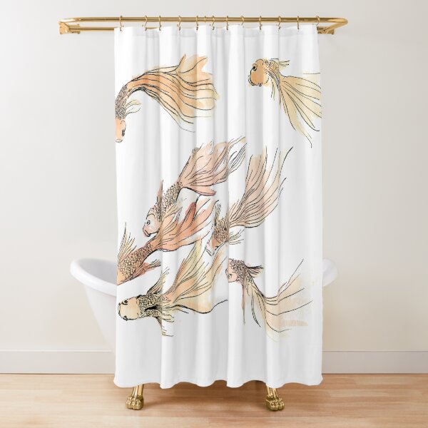 Fish watercolor 1 Shower Curtain