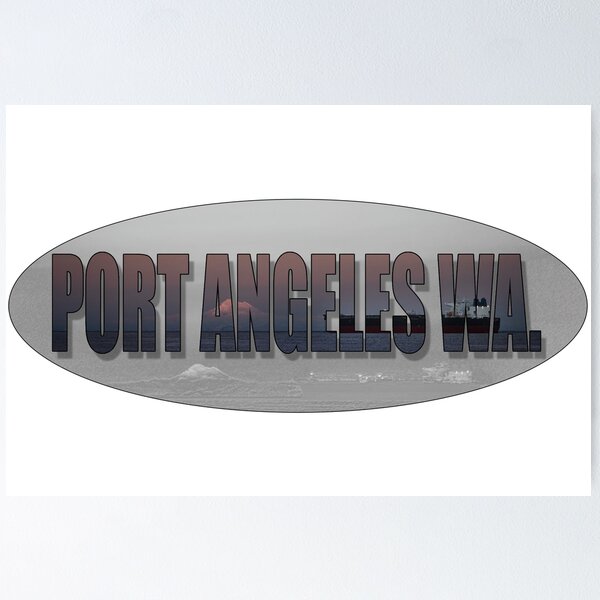 Item preview, Black and White background Sunset over Port Angeles WA. and Mt. Baker designed and sold by Jason Mosley.