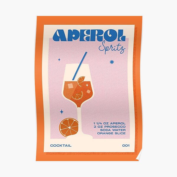 Aperol Spritz Orange & Pink Kunstdruck Poster