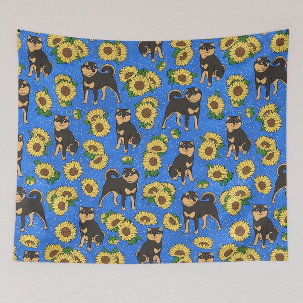 Item preview, Full Body Black and Tan Hokkaido and Himawari Sunflowers Pattern (All-Over Print) designed and sold by HokkaidoHANA.