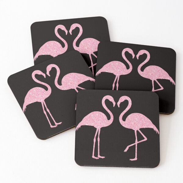 Item preview, Light Pink Faux Glitter Flamingos Silhouette designed and sold by Felicity-K.