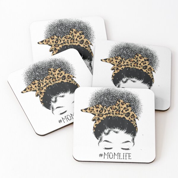 Item preview, Afro Mom Life Messy Bun Leopard Funny Black Mom Mothers Day designed and sold by Kezichy.