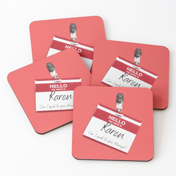 Item preview, Name tag with Karen meme  designed and sold by KoopTroop ⭐⭐⭐⭐⭐.