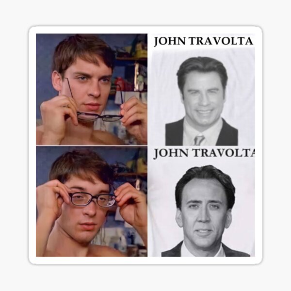 Vista previa del artículo con la obra «john travolta nicolas jaula memes», diseñado y vendido por SmtNew7319.