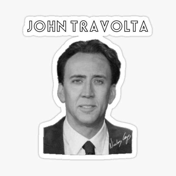 Item preview, Nicolas Cage   Signed by Nicolas Cage as John Travolta Face off  Funny Meme Tee  Nic Cage Face   designed and sold by SmtNew7319.