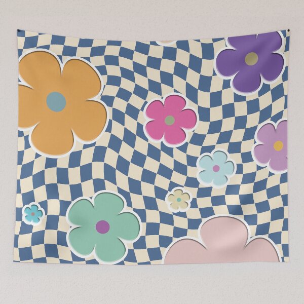 Artikelvorschau, 90er Retro Flower Check entworfen und verkauft von ind3finite.
