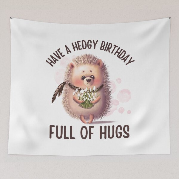 Item preview, Have a hedgy birthday full of hugs, Encouraging hedgehog leopard print design designed and sold by Auntieck.