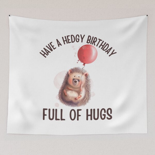 Item preview, Have a hedgy birthday full of hugs, Encouraging hedgehog leopard print design designed and sold by Auntieck.
