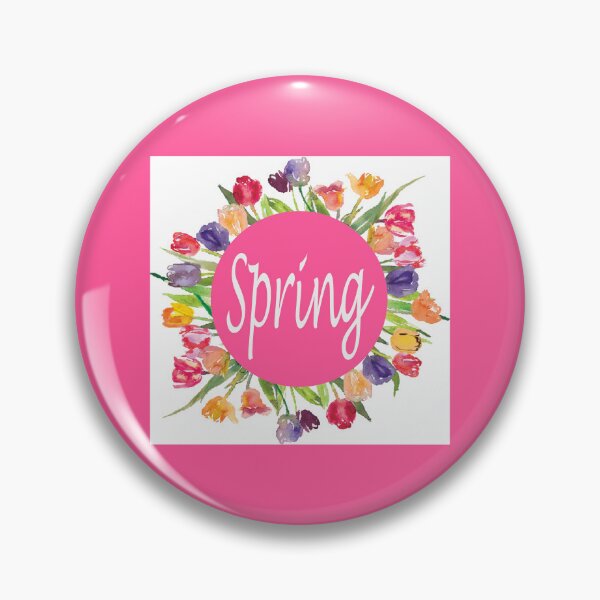 Item preview, Spring: circle of tulips with pink background and border designed and sold by Becky Hunter.