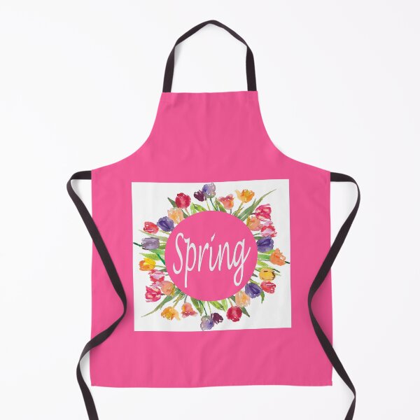 Item preview, Spring: circle of tulips with pink background and border designed and sold by Becky Hunter.
