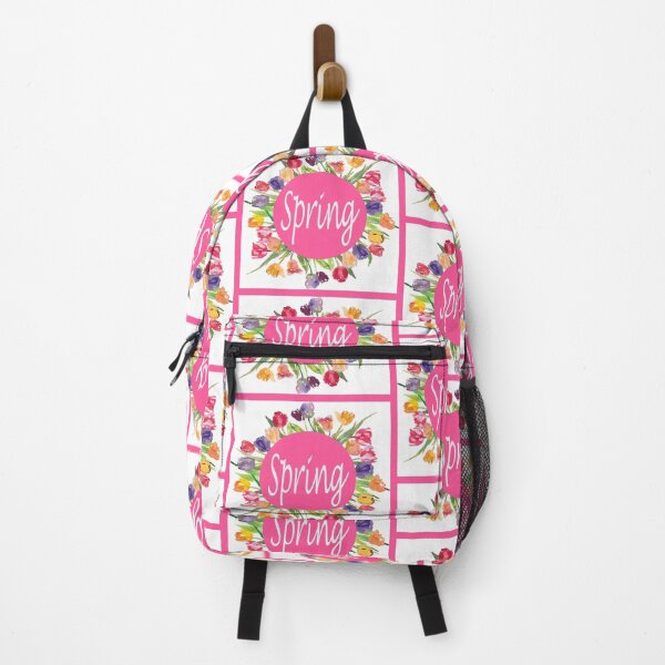 Item preview, Spring: circle of tulips with pink background and border designed and sold by Becky Hunter.