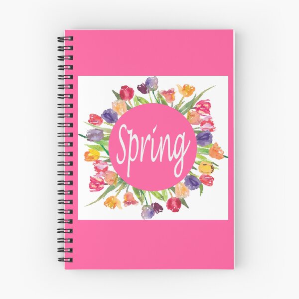 Item preview, Spring: circle of tulips with pink background and border designed and sold by Becky Hunter.