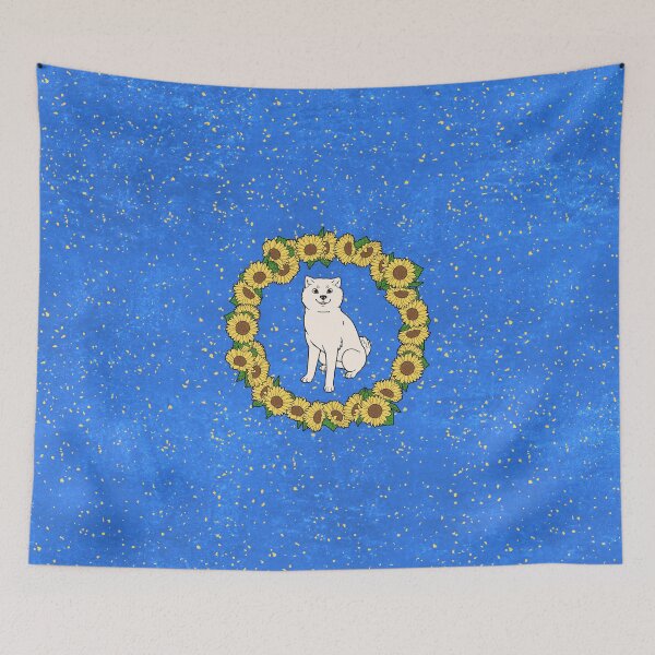Item preview, White Hokkaido and Himawari Sunflowers Wreath (All-Over Print) designed and sold by HokkaidoHANA.