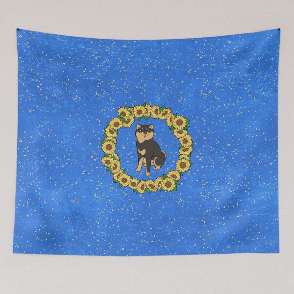 Item preview, Black and Tan Hokkaido and Himawari Sunflowers Wreath (All-Over Print) designed and sold by HokkaidoHANA.