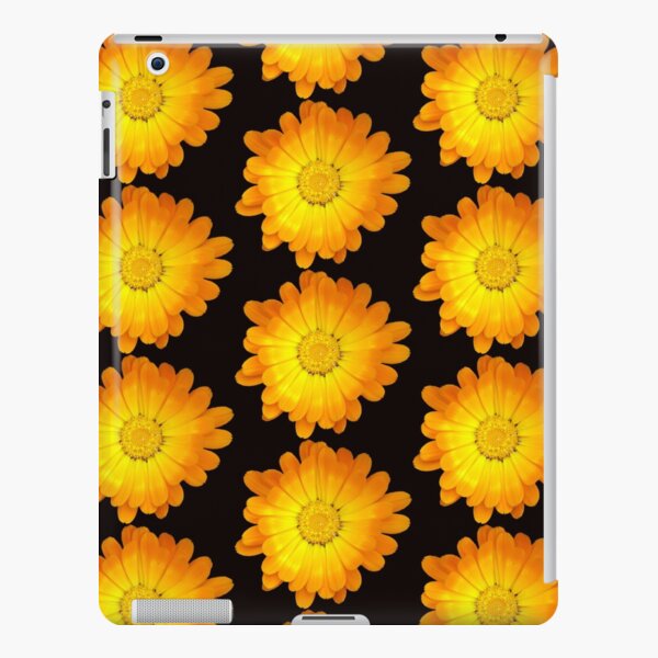 Yellow Flowers Black Background - by Avril Thomas iPad Snap Case