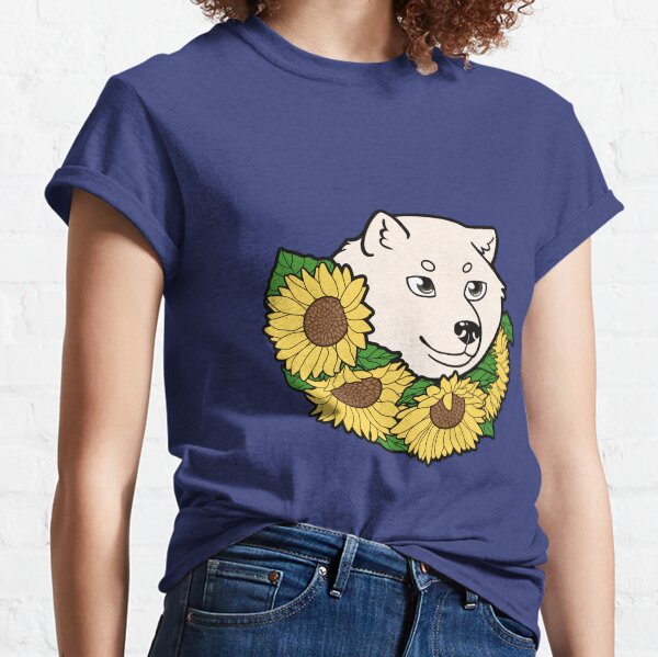 White Hokkaido Face and Himawari Sunflowers - Peace for Ukraine Classic T-Shirt