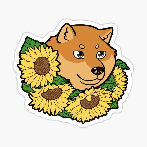 Red Hokkaido Face and Himawari Sunflowers - Peace for Ukraine Sticker