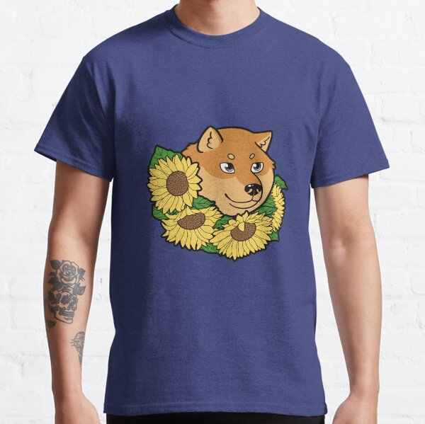 Red Hokkaido Face and Himawari Sunflowers - Peace for Ukraine Classic T-Shirt