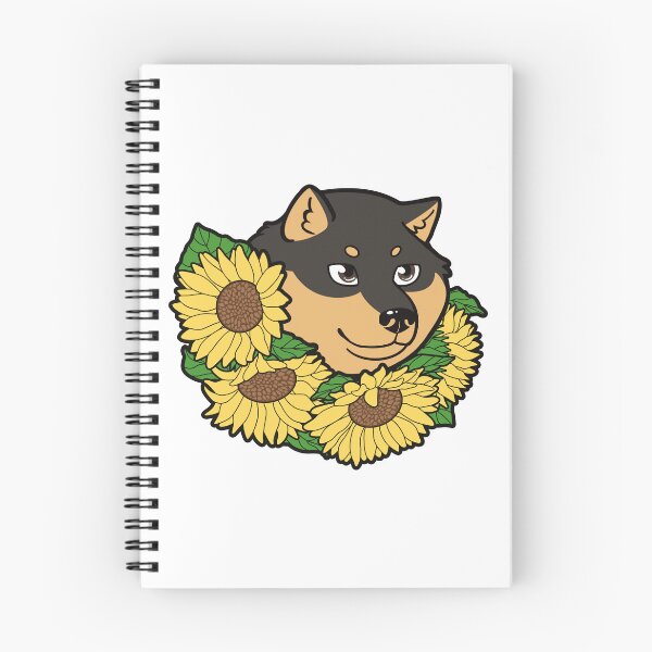 Item preview, Black and Tan Hokkaido Face and Himawari Sunflowers - Peace for Ukraine designed and sold by HokkaidoHANA.