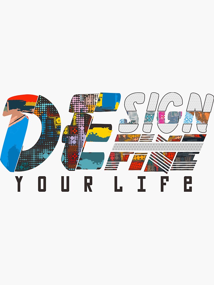 "Design and Define art illustration pointillism tshirt" Sticker by