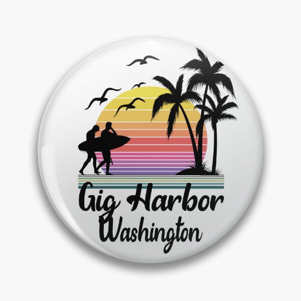 Item preview, Gig Harbor Washington Seaside Retro Sunset designed and sold by Home-Spirit.