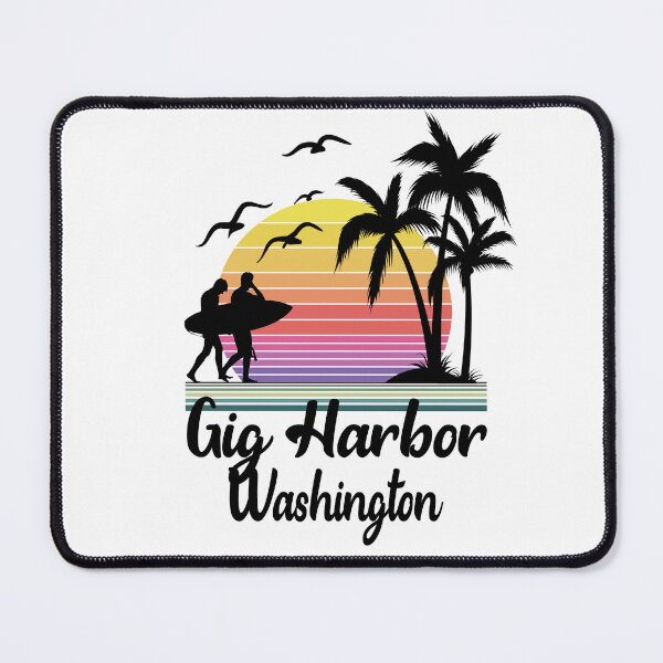 Item preview, Gig Harbor Washington Seaside Retro Sunset designed and sold by Home-Spirit.