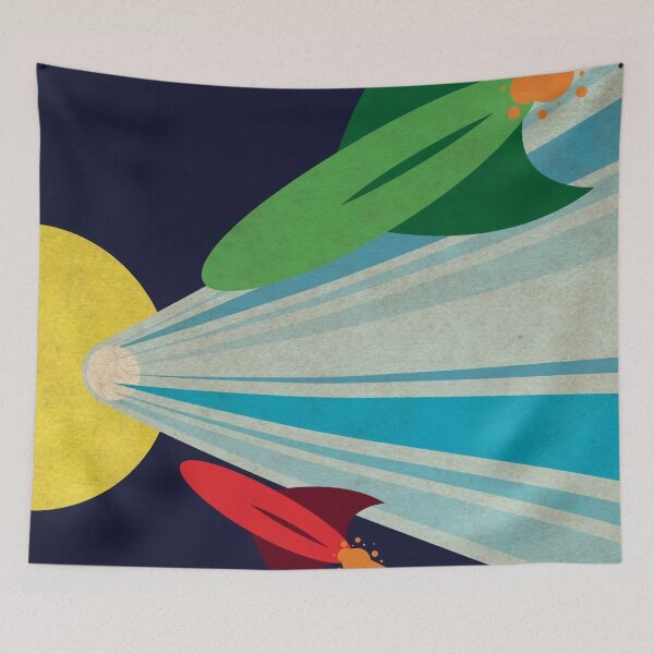 Item preview, Halley's Comet Retro Planetary Travel Poster designed and sold by ThePropaganda.