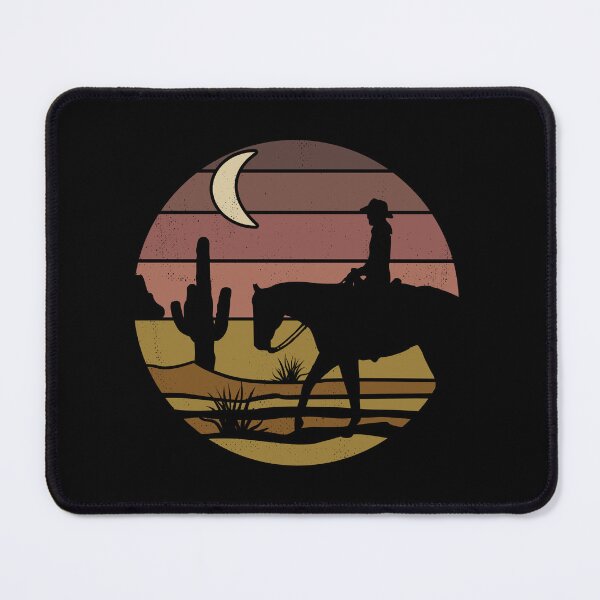 Artikelvorschau, Cowboy-Schattenbild-Weinlese-Sonnenuntergang-Ranch-Leben entworfen und verkauft von Happy Puppy Print On Demand.