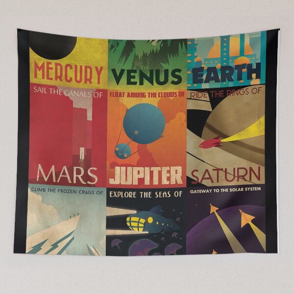 Item preview, Retro Planetary Travel Poster designed and sold by ThePropaganda.