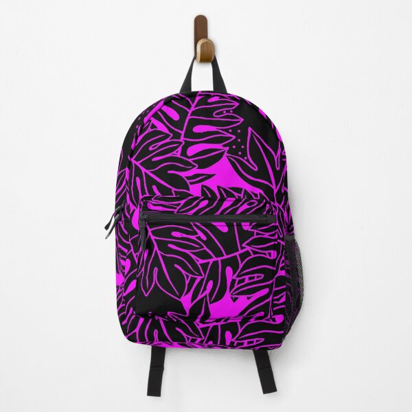 Item preview, Colorful Hawaiian Breadfruit-Ulu leaves-black and fuscia designed and sold by Linda Maliuana.