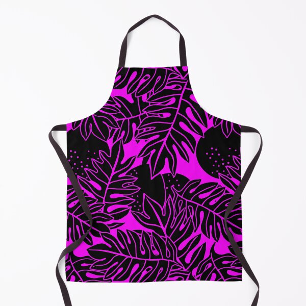Item preview, Colorful Hawaiian Breadfruit-Ulu leaves-black and fuscia designed and sold by Linda Maliuana.