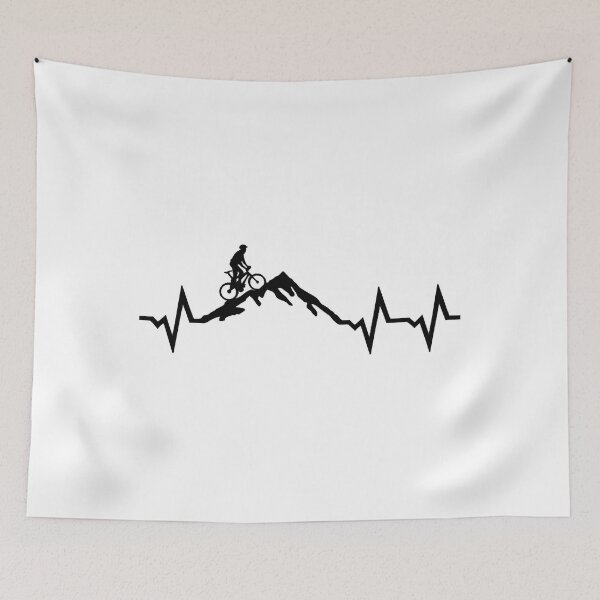 Item preview, Mountain biking ecg heartbeat designed and sold by SharonUggieri.