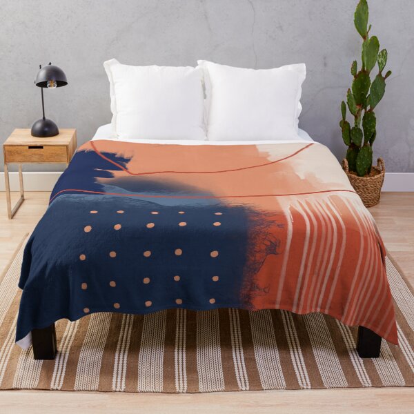 Item preview, Abstract Art in navy blue and terracotta designed and sold by UrbanEpiphany.