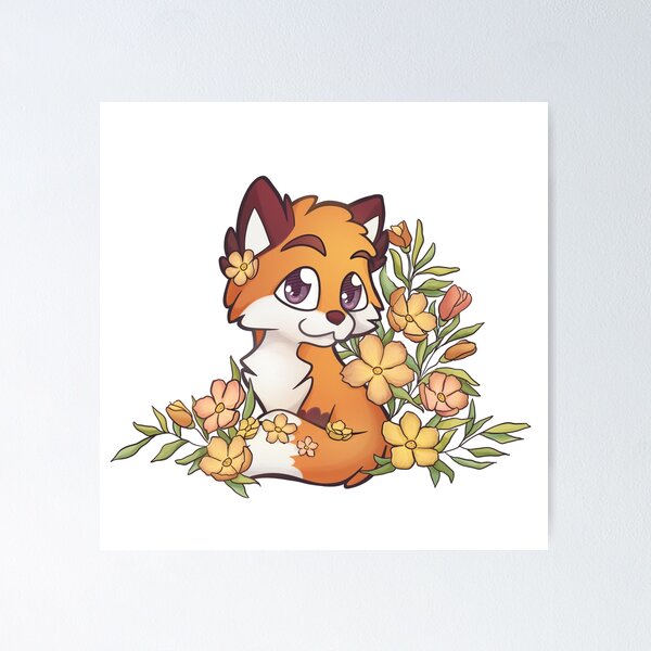 Item preview, Fox in the field of flowers designed and sold by Nura-Fuks.