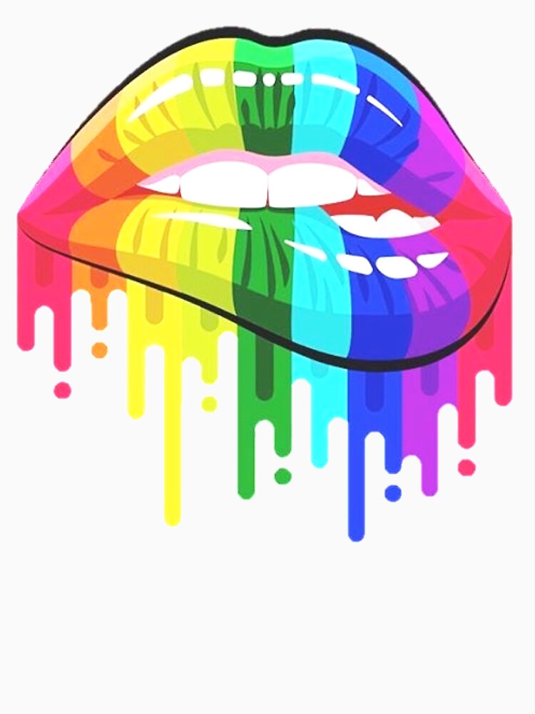 Thumbnail 3 of 3, Racerback Tank Top, Rainbow Lips designed and sold by erinaugusta.