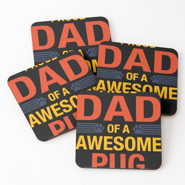 Item preview, Awesome Pug Dad Quote Fathers Day Funny Dog Lover Saying designed and sold by RJ-Art.