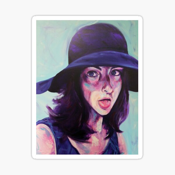 Tongue out, Hat on Sticker
